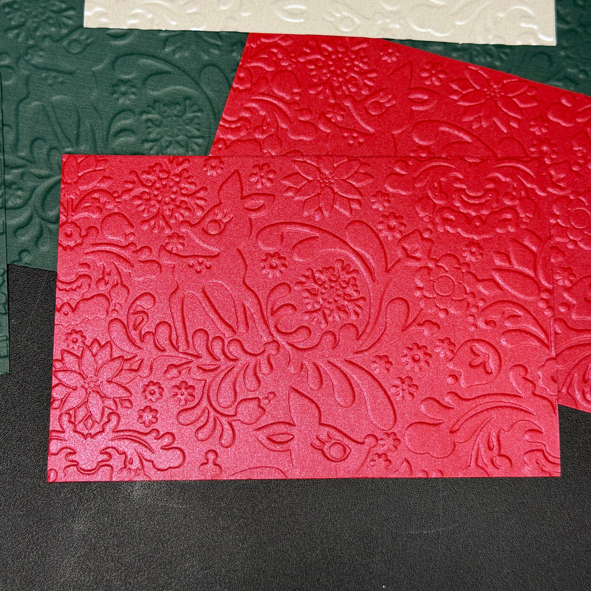 Winter Deer embossed cardstock  - 9 pack