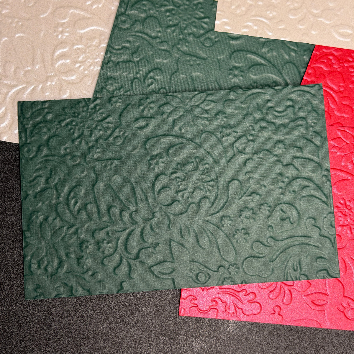 Winter Deer embossed cardstock  - 9 pack