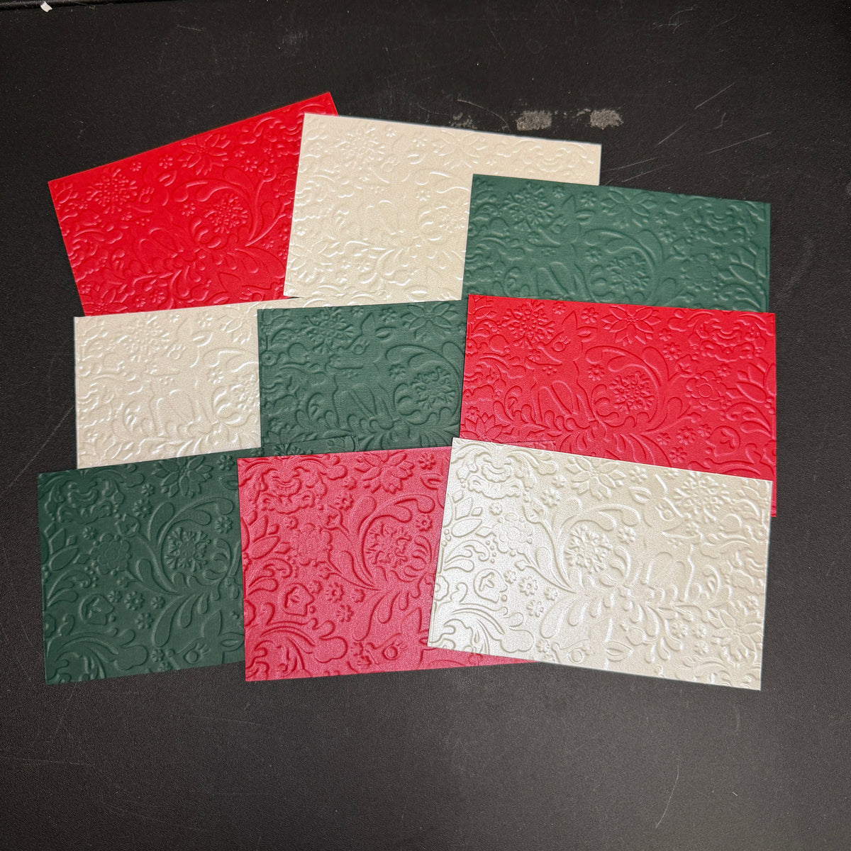 Winter Deer embossed cardstock  - 9 pack