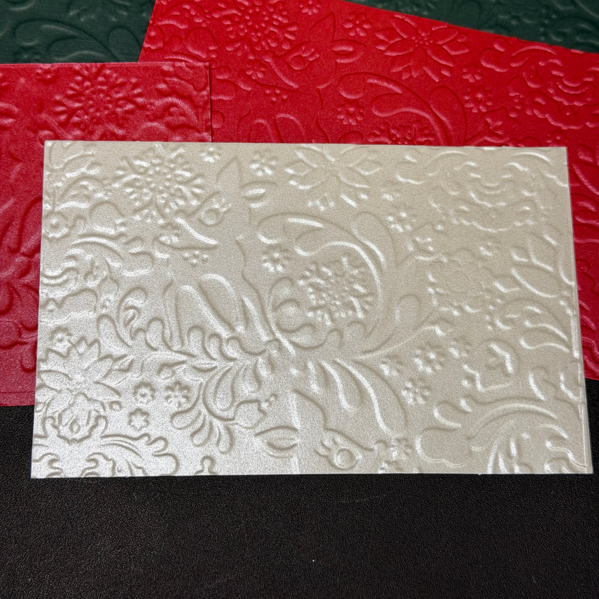 Winter Deer embossed cardstock  - 9 pack