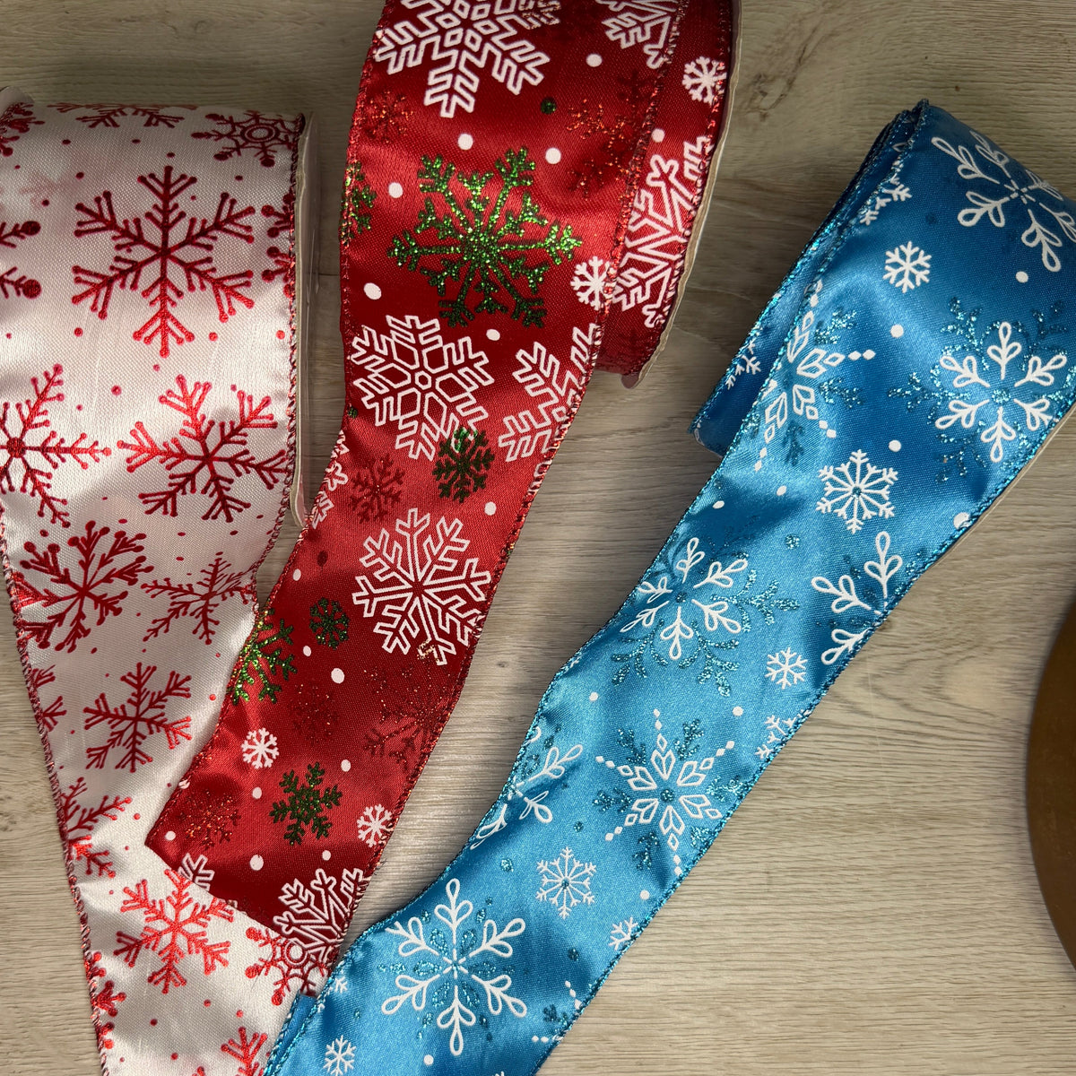 Snowflakes ribbon - by the yard or spool