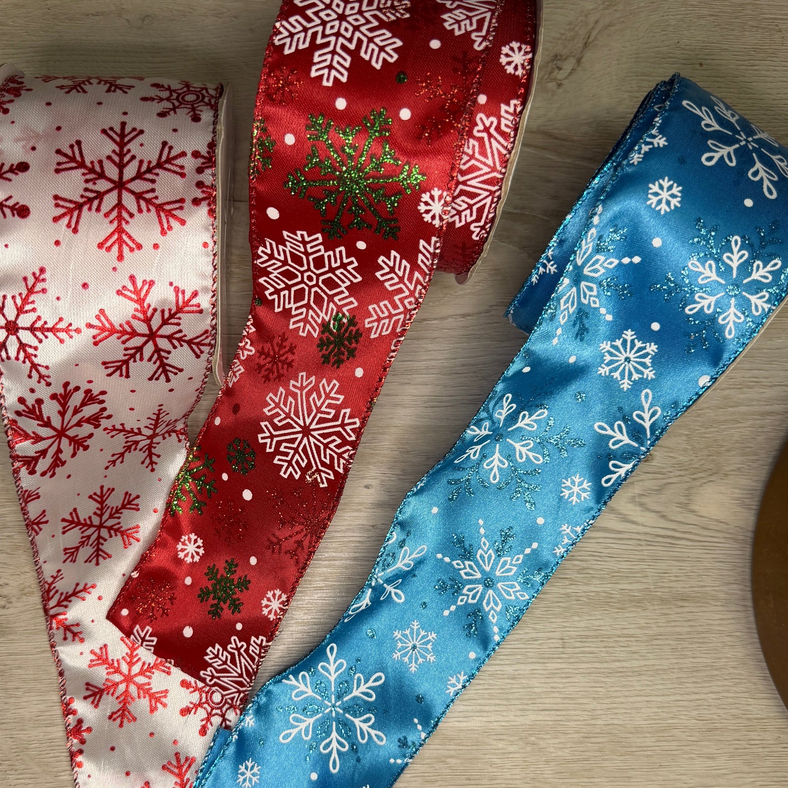 Snowflakes ribbon - by the yard or spool