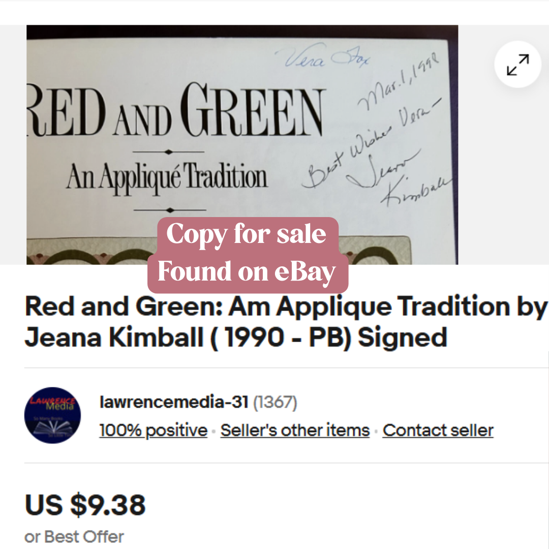 Red & Green, An Applique Tradition B114 (signed by author)