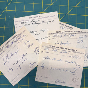 Original 1950s Handwritten Prescription Slip