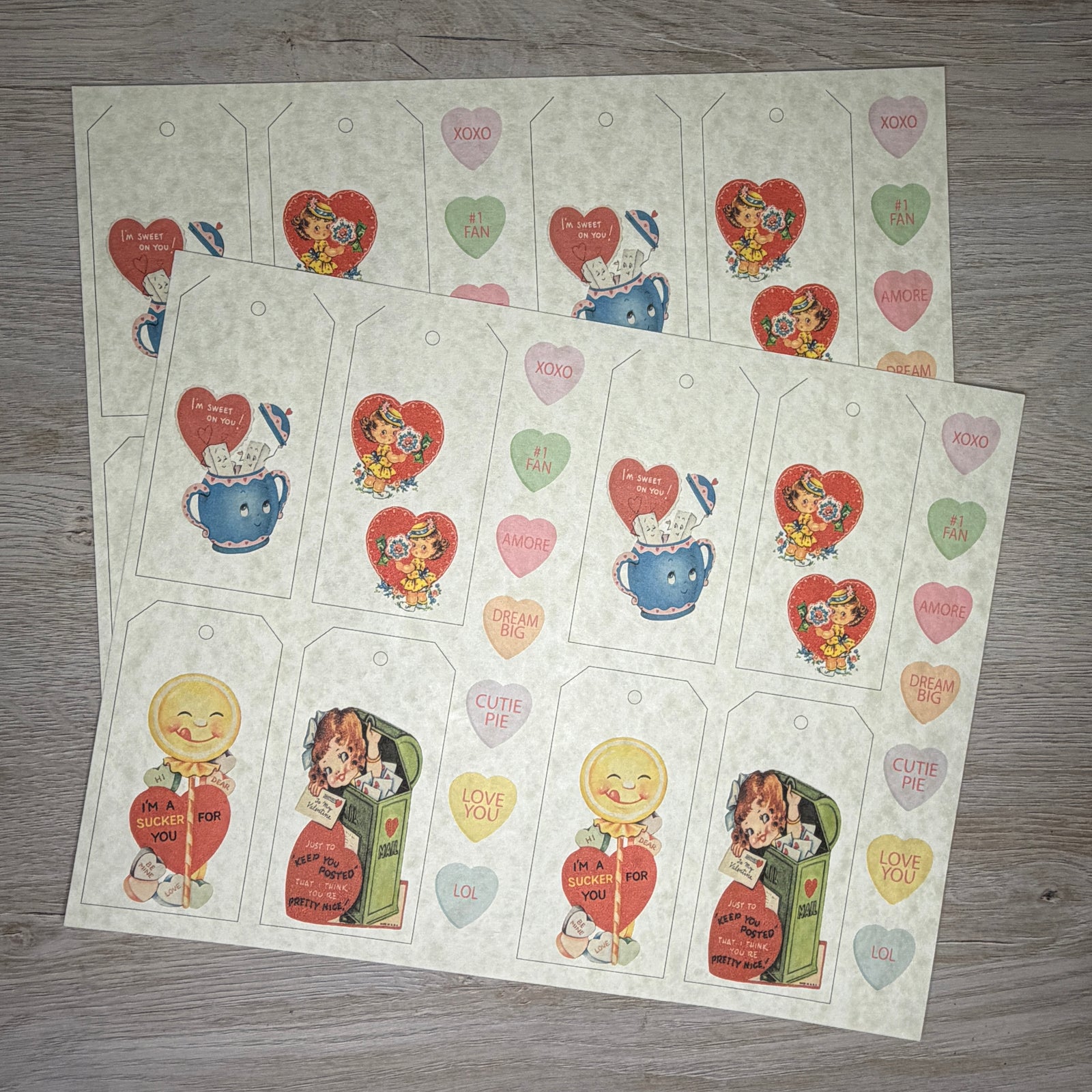 Valentine tags & candy hearts - LTP