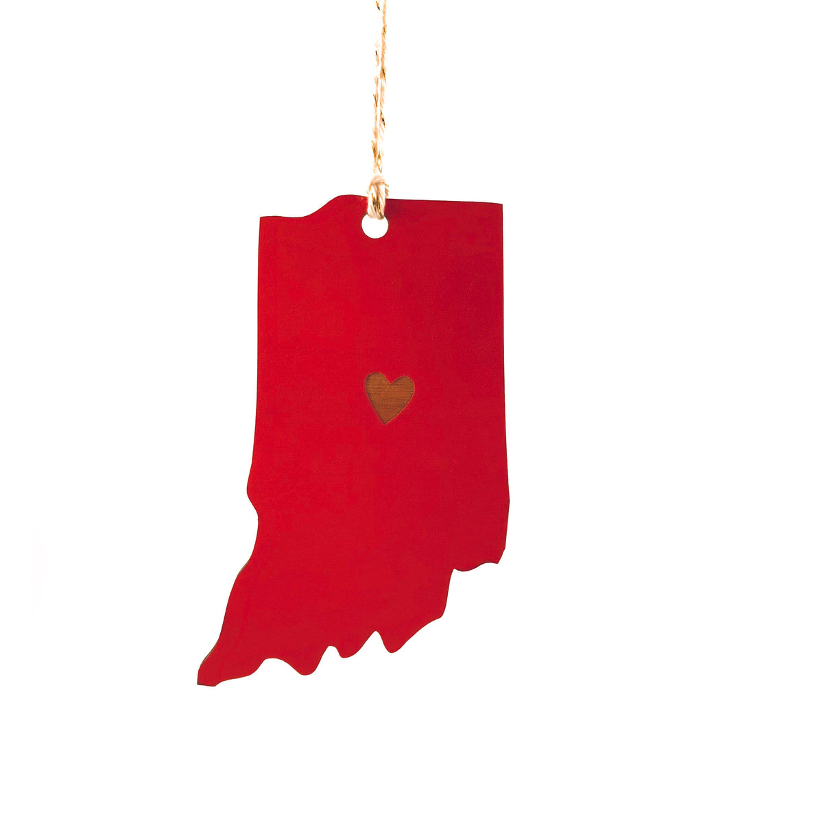 State Heart Wooden Ornaments
