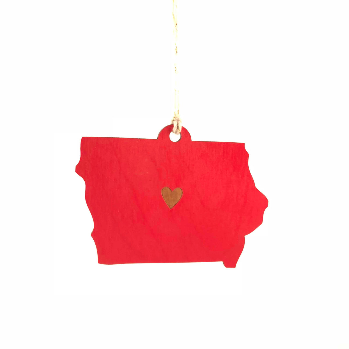 State Heart Wooden Ornaments