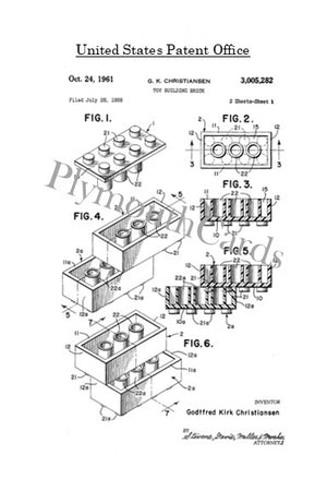 Lego patent postcards