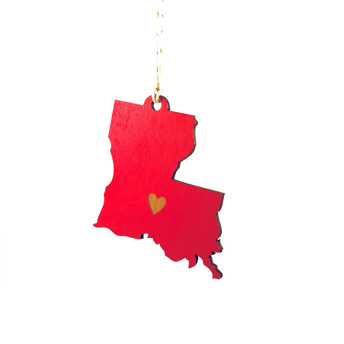 State Heart Wooden Ornaments