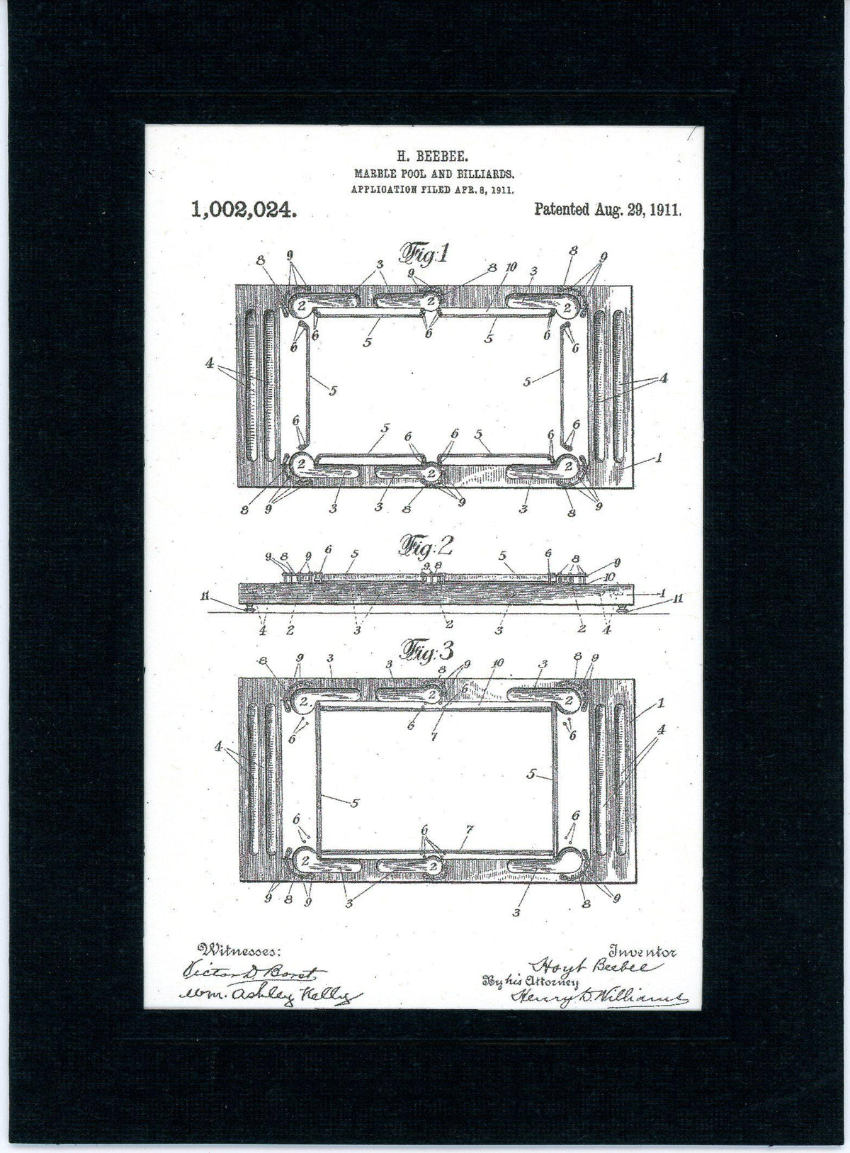 Pool Billiard patent cards