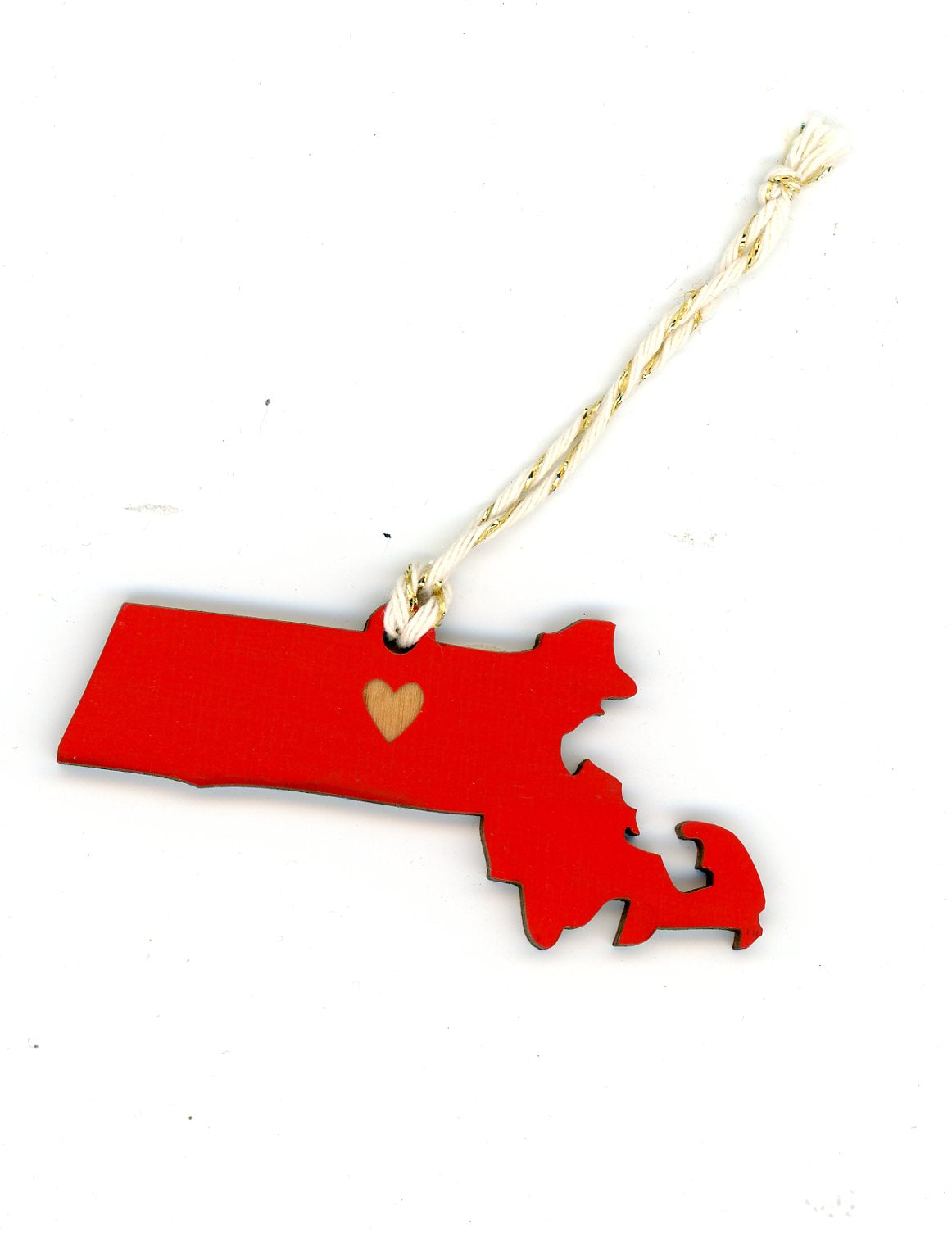 State Heart Wooden Ornaments