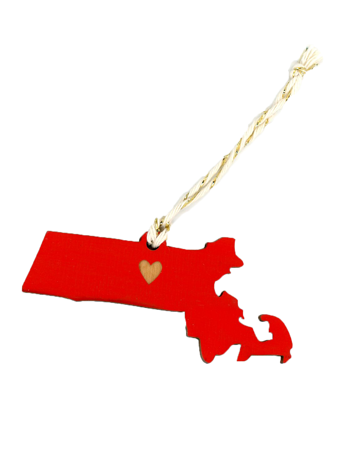 State Heart Wooden Ornaments
