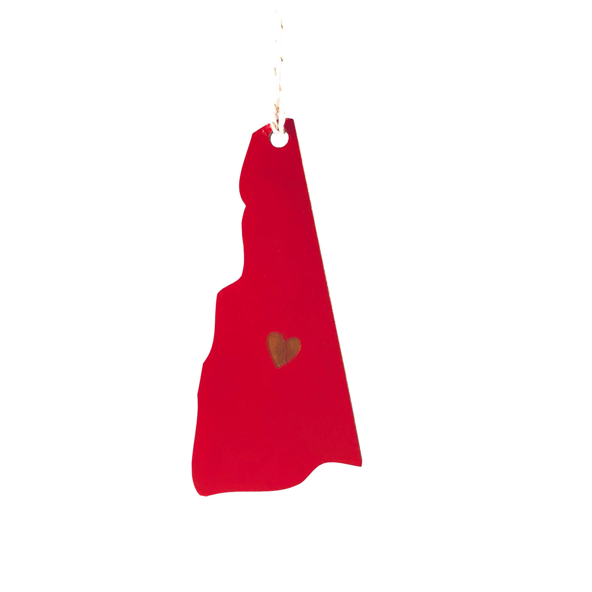 State Heart Wooden Ornaments