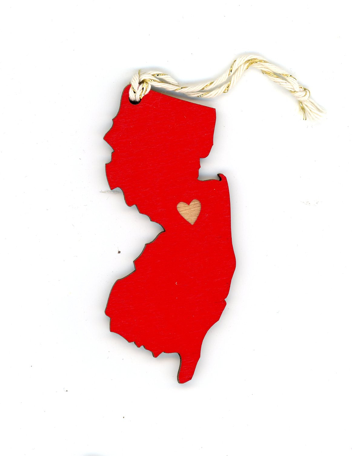 State Heart Wooden Ornaments