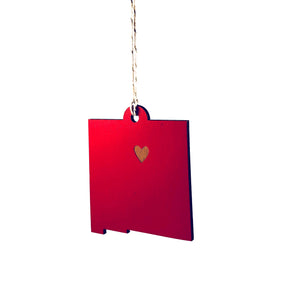 State Heart Wooden Ornaments