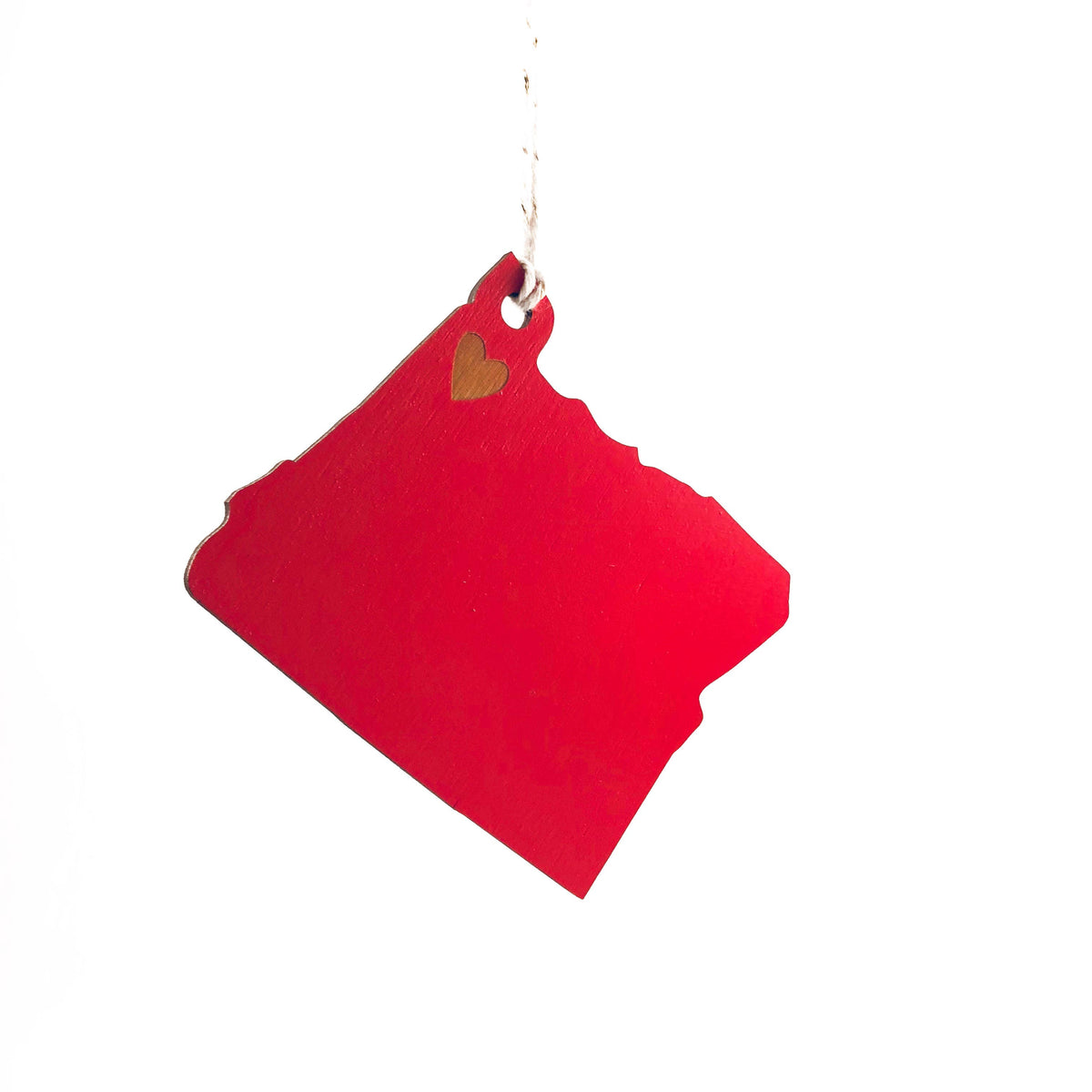 State Heart Wooden Ornaments