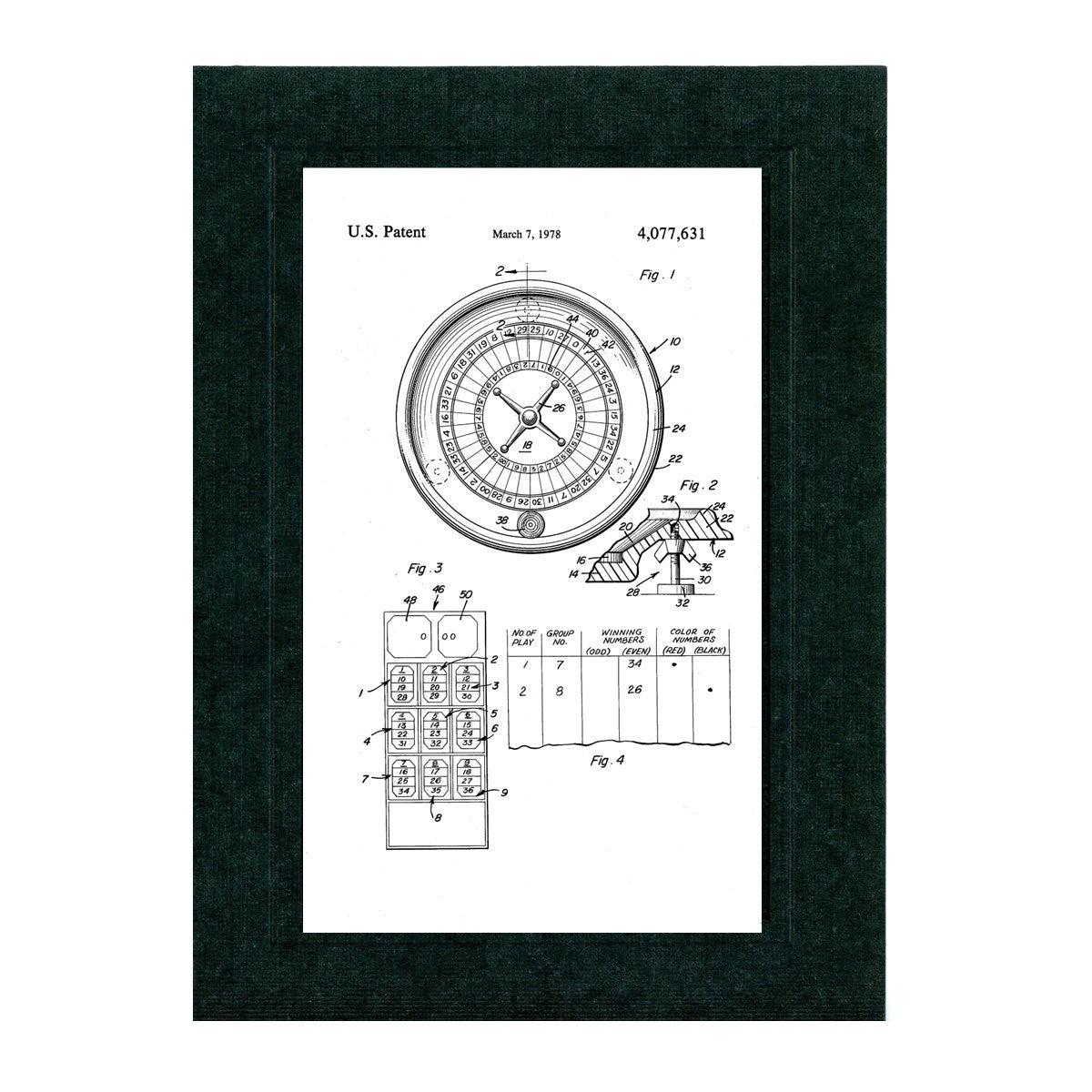 Roulette Wheel patent card