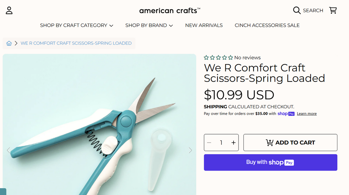 Spring Scissors - We R Memory Makers Comfort Craft