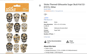 Sugar Skull wtih foil stickers