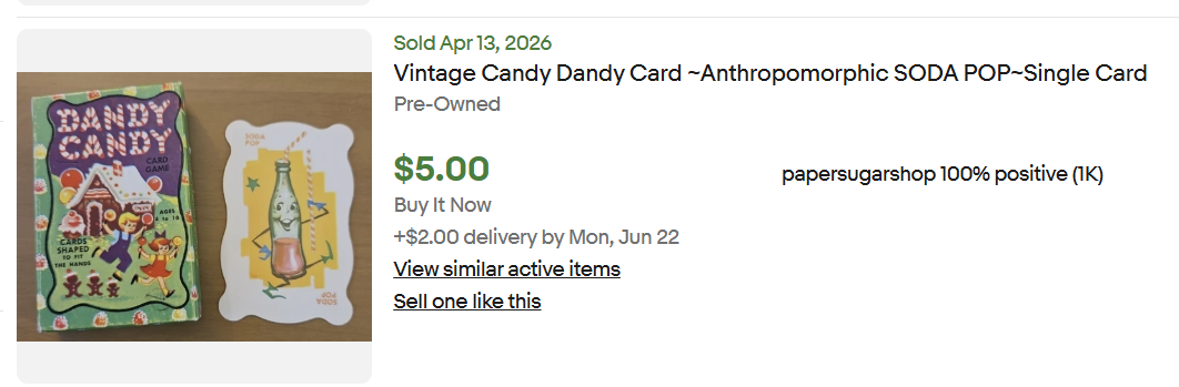 Dandy Candy cards - set of 9