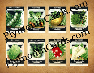 Vintage Seed Packets mini cards sheet - Digital file