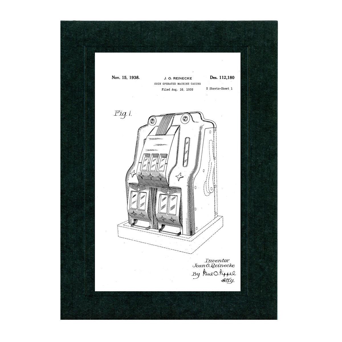 Slot machine 1938 patent card-Greeting Card-Plymouth Cards