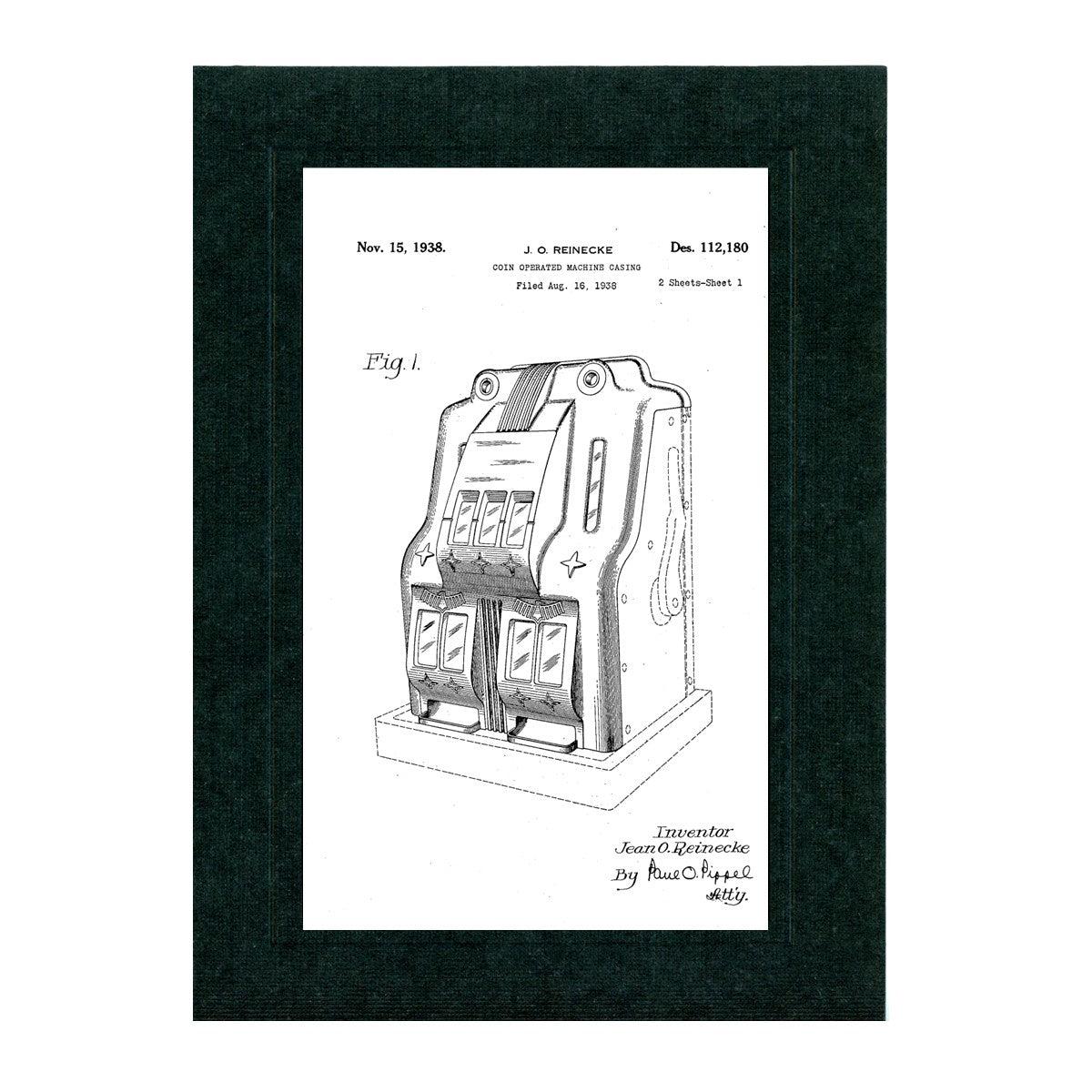 Slot machine 1938 patent card