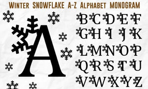 Snowflake Monogram Wooden Ornaments