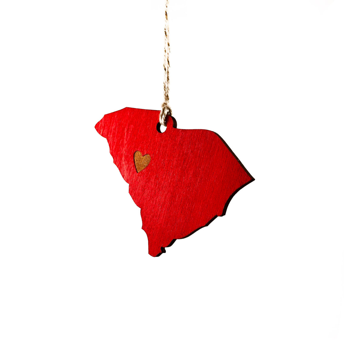 State Heart Wooden Ornaments