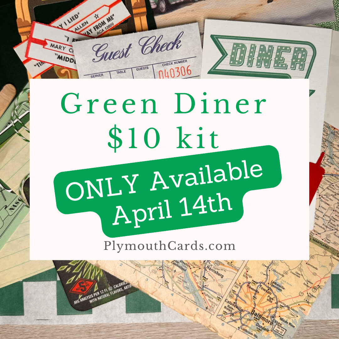 Green Diner Mini Journal card kit - April 14th ONLY