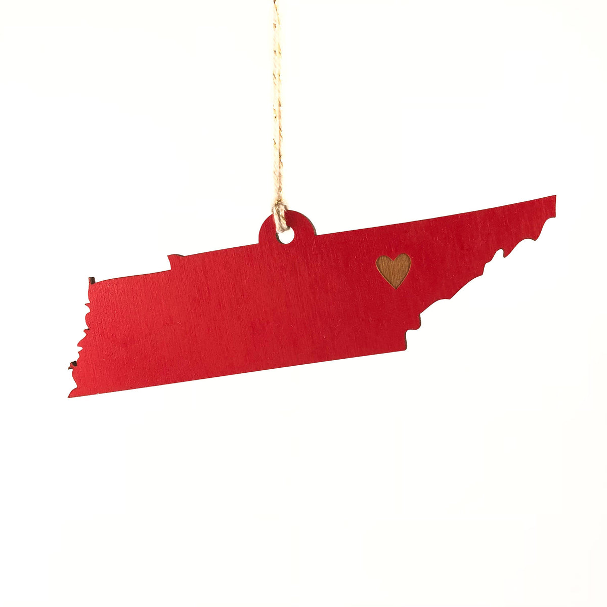 State Heart Wooden Ornaments