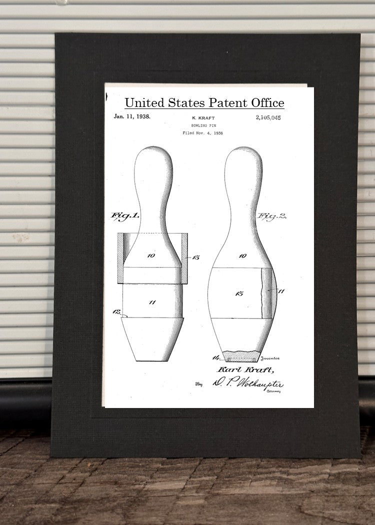 Ten-pin bowling pin patent card