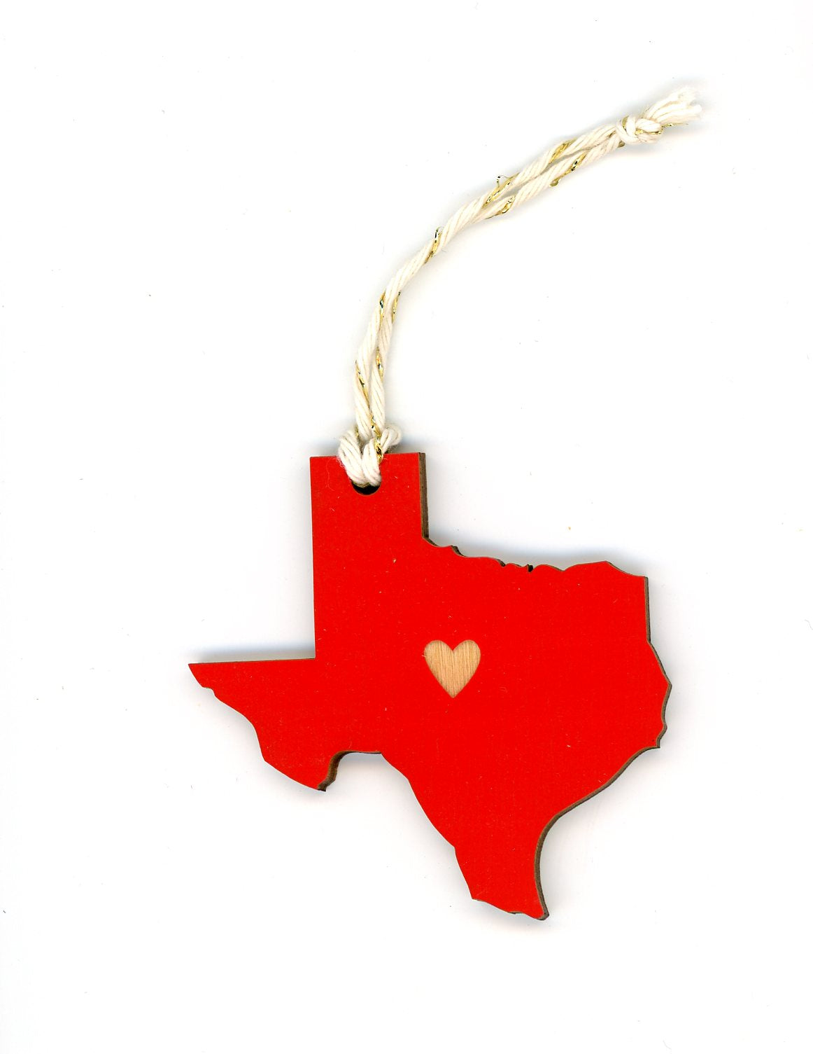 State Heart Wooden Ornaments