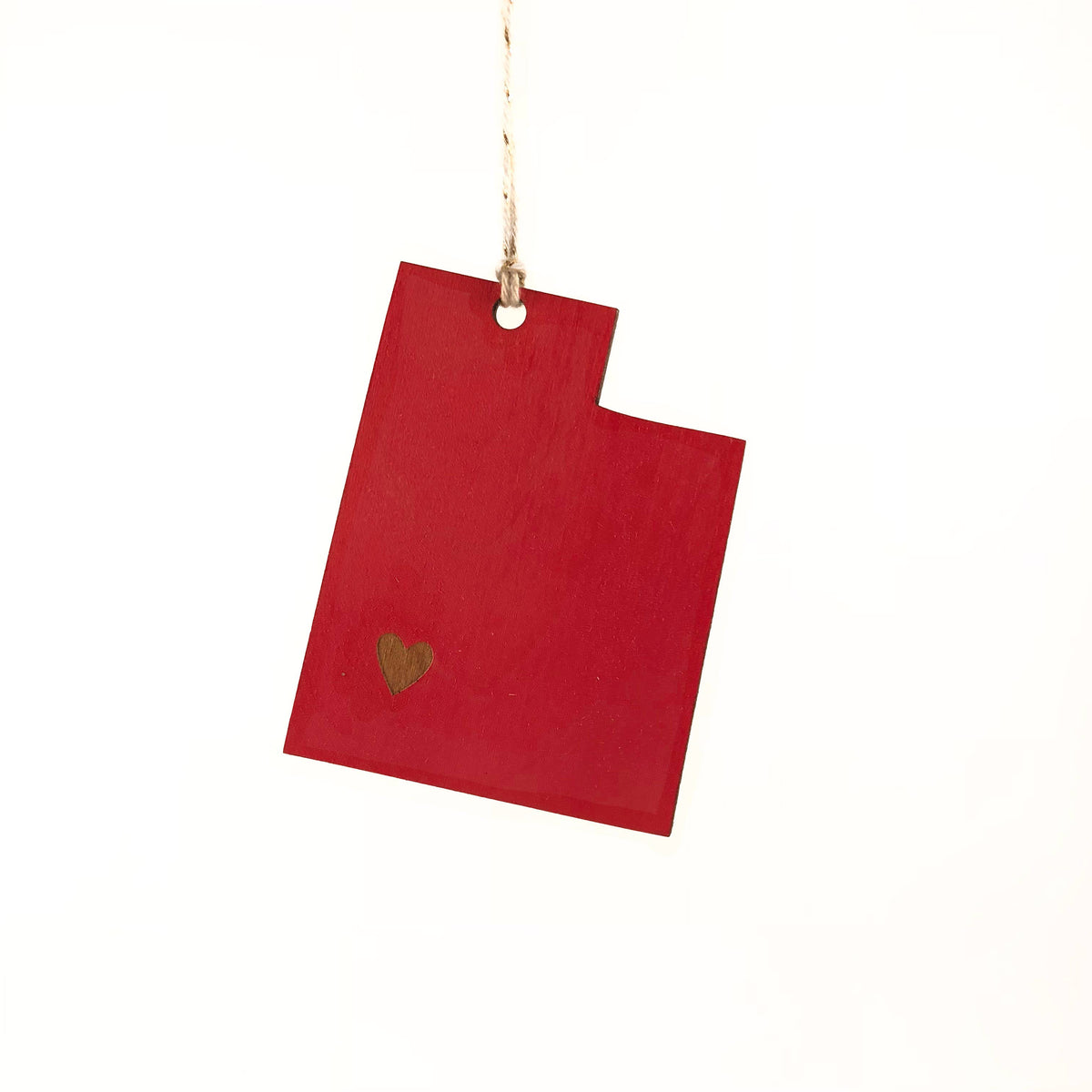 State Heart Wooden Ornaments