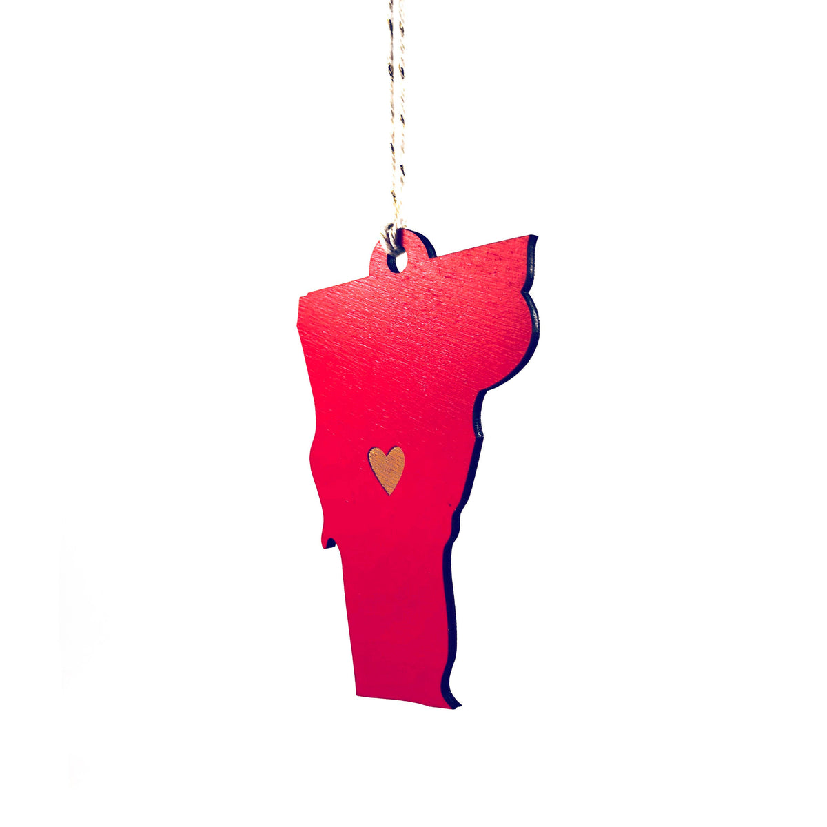 State Heart Wooden Ornaments