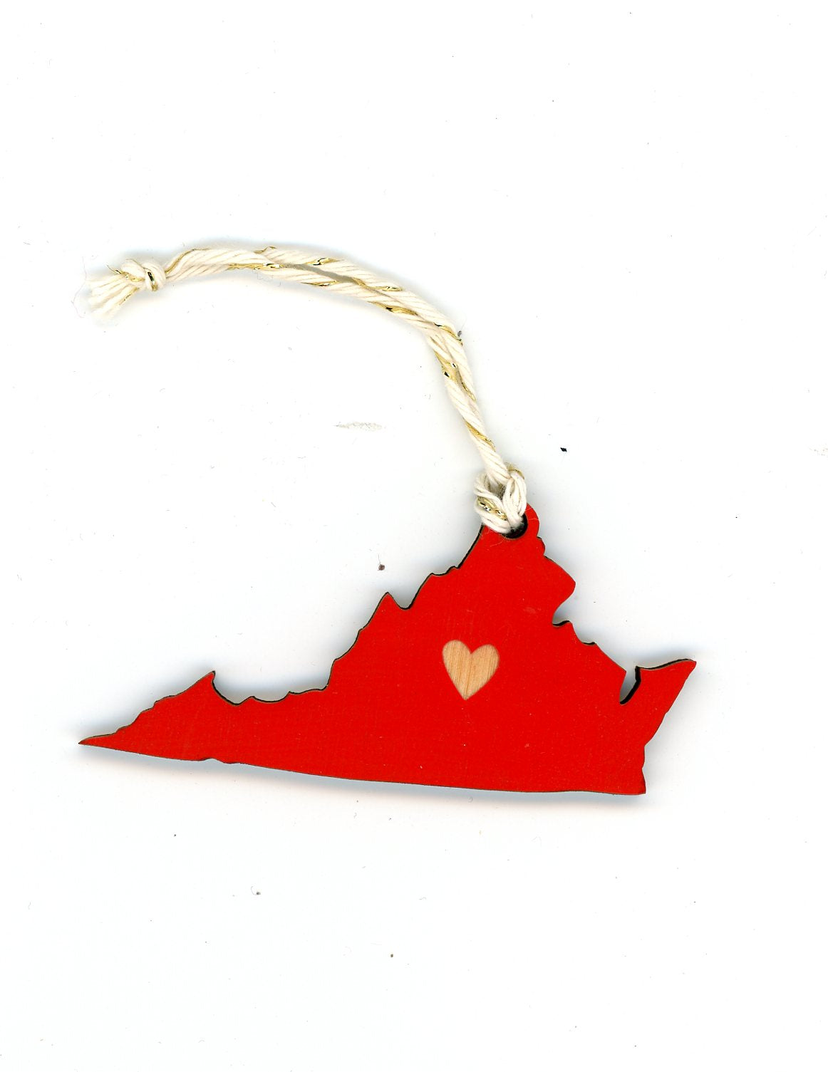 State Heart Wooden Ornaments