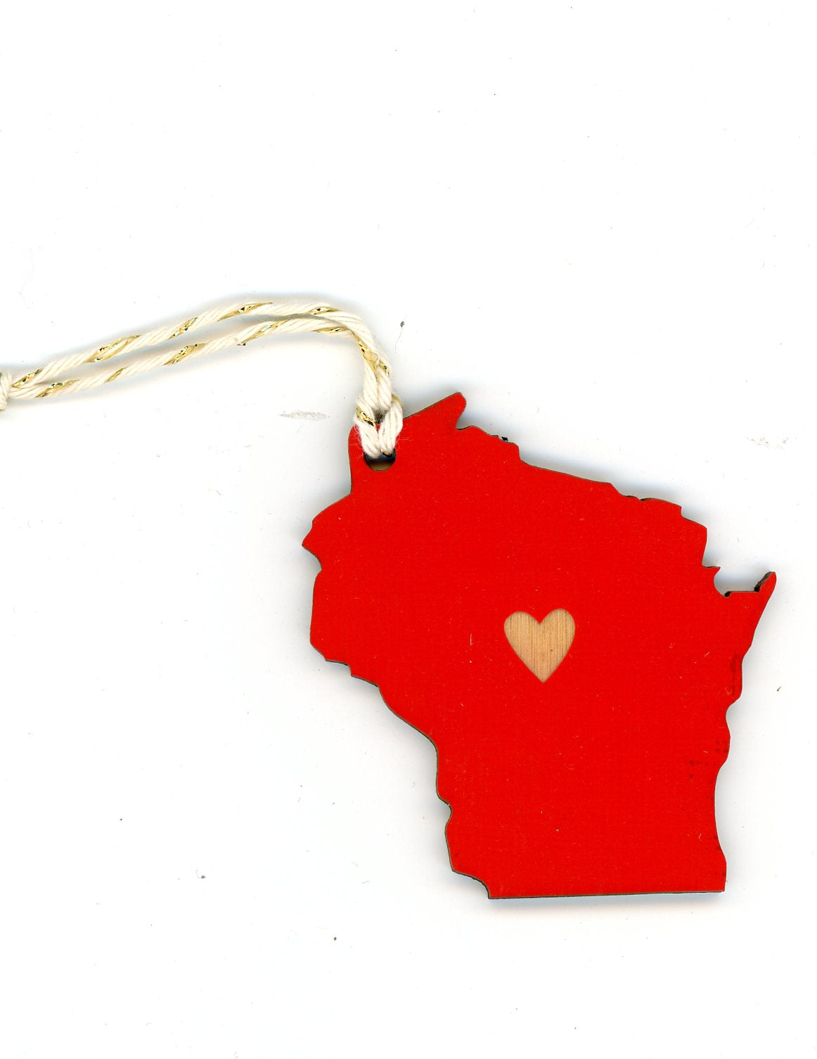 State Heart Wooden Ornaments
