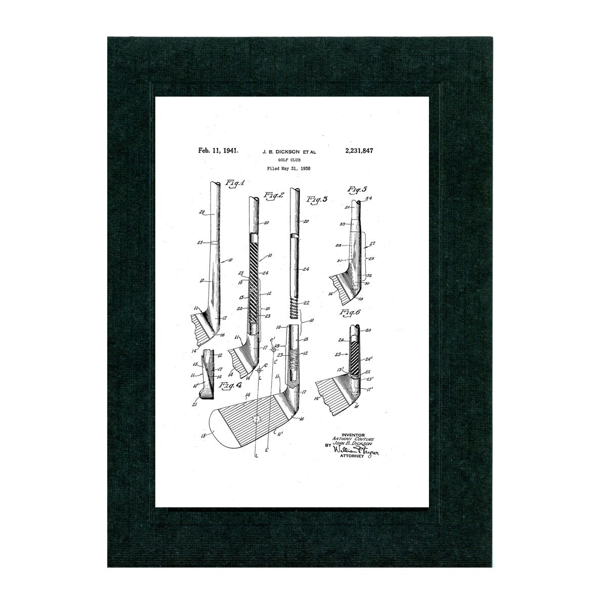 Golf Patents patent card set