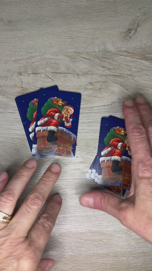 Santa chimney playing cards