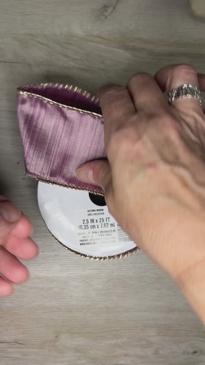 Mauve stripe ribbon - by the yard or spool