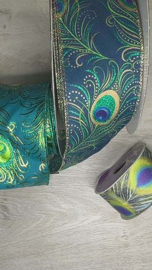 Peacock ribbon - by the yard
