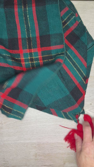 Green plaid table runner
