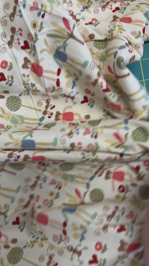 Whimsical Animals cotton fabric - by the 1/4 yard