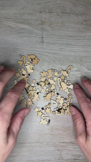 Wooden mini shapes for crafting