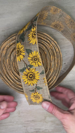 Sunflower ribbon - by the yard