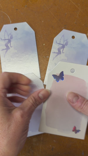 Butterfly chipboard tags - set of 4