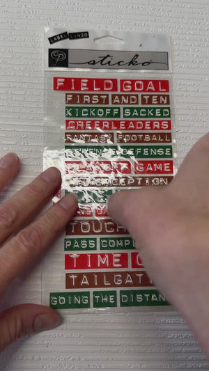 Football word label stickers