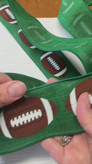 Football ribbon green - by the yard