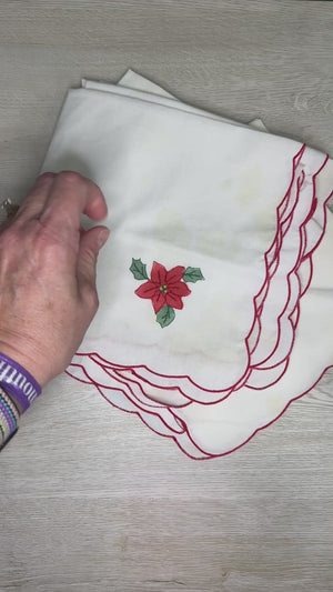 Poinsettia napkins