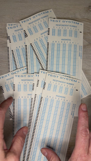 Test System (scantron type) cards